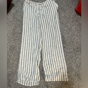 H&M Striped White and Gray Pants
